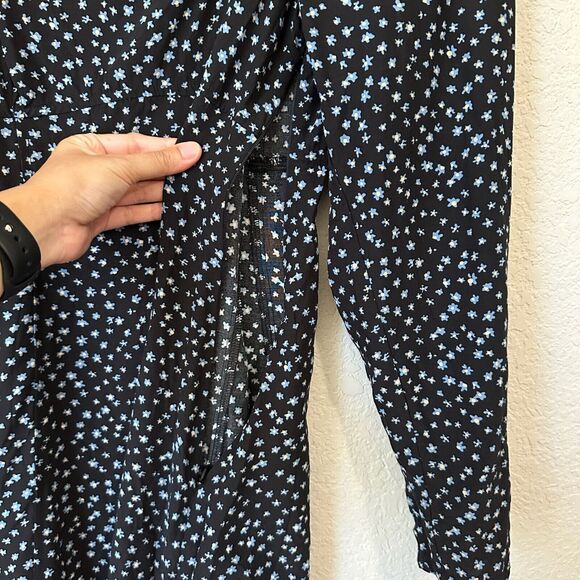 MADEWELL Seamed Long Sleeve Mini Dress in True Black Ditsy Floral - Picture 7 of 15